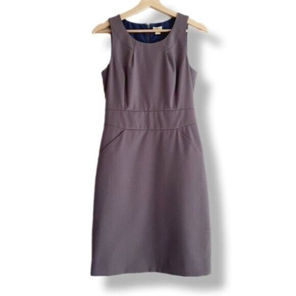 J. CREW Wool Blend Light Mini Sheath Dress Purple Sz 2 - Picture 1 of 10